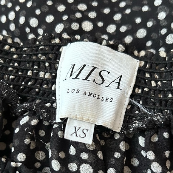 MISA Los Angeles Estefania Off-Shoulder Polka Dot Midi Dress in Black Sz XS - Picture 11 of 12
